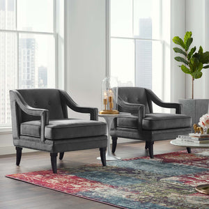 ModwayModway Concur Living Room Set Performance Velvet Set of 2 EEI-4026 EEI-4026-GRY- BetterPatio.com