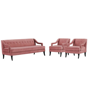 ModwayModway Concur Living Room Set Performance Velvet Set of 3 EEI-4025 EEI-4025-DUS-SET- BetterPatio.com