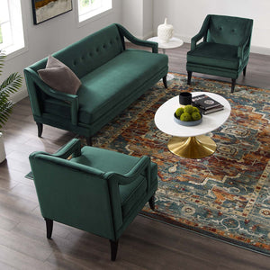 ModwayModway Concur Living Room Set Performance Velvet Set of 3 EEI-4025 EEI-4025-GRN-SET- BetterPatio.com