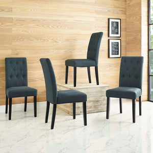 ModwayModway Confer Dining Side Chair Fabric Set of 4 EEI-3326 EEI-3326-GRY- BetterPatio.com