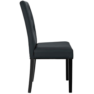 ModwayModway Confer Dining Side Chair Vinyl Set of 2 EEI-3323 EEI-3323-BLK- BetterPatio.com