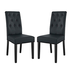 ModwayModway Confer Dining Side Chair Vinyl Set of 2 EEI-3323 EEI-3323-BLK- BetterPatio.com