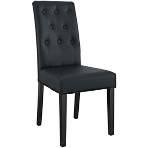 ModwayModway Confer Dining Side Chair Vinyl Set of 2 EEI-3323 EEI-3323-BLK- BetterPatio.com