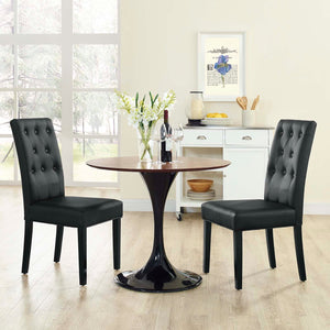 ModwayModway Confer Dining Side Chair Vinyl Set of 2 EEI-3323 EEI-3323-BLK- BetterPatio.com