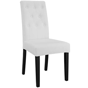 ModwayModway Confer Dining Side Chair Vinyl Set of 2 EEI-3323 EEI-3323-WHI- BetterPatio.com