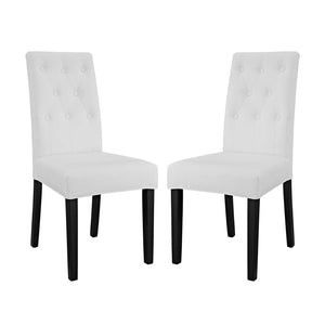 ModwayModway Confer Dining Side Chair Vinyl Set of 2 EEI-3323 EEI-3323-WHI- BetterPatio.com