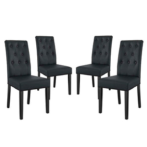 ModwayModway Confer Dining Side Chair Vinyl Set of 4 EEI-3324 EEI-3324-BLK- BetterPatio.com