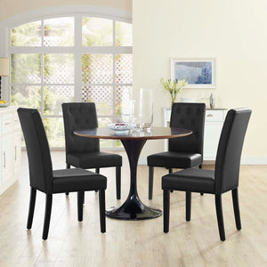 ModwayModway Confer Dining Side Chair Vinyl Set of 4 EEI-3324 EEI-3324-BLK- BetterPatio.com