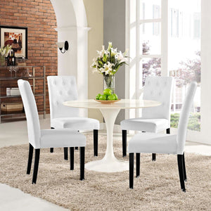 ModwayModway Confer Dining Side Chair Vinyl Set of 4 EEI-3324 EEI-3324-WHI- BetterPatio.com