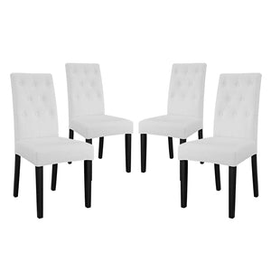 ModwayModway Confer Dining Side Chair Vinyl Set of 4 EEI-3324 EEI-3324-WHI- BetterPatio.com