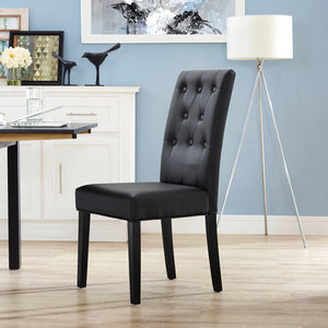 ModwayModway Confer Dining Vinyl Side Chair EEI-1382 EEI-1382-BLK- BetterPatio.com