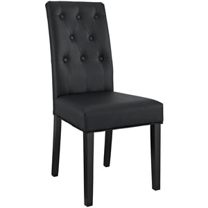 ModwayModway Confer Dining Vinyl Side Chair EEI-1382 EEI-1382-BLK- BetterPatio.com