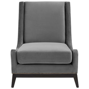 ModwayModway Confident Accent Upholstered Performance Velvet Lounge Chair EEI-3488 EEI-3488-GRY- BetterPatio.com