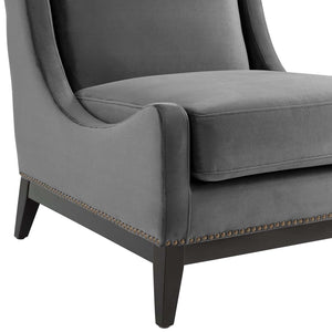 ModwayModway Confident Accent Upholstered Performance Velvet Lounge Chair EEI-3488 EEI-3488-GRY- BetterPatio.com