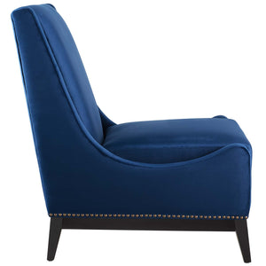 ModwayModway Confident Accent Upholstered Performance Velvet Lounge Chair EEI-3488 EEI-3488-NAV- BetterPatio.com