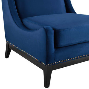 ModwayModway Confident Accent Upholstered Performance Velvet Lounge Chair EEI-3488 EEI-3488-NAV- BetterPatio.com