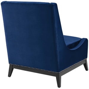 ModwayModway Confident Accent Upholstered Performance Velvet Lounge Chair EEI-3488 EEI-3488-NAV- BetterPatio.com