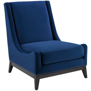 ModwayModway Confident Accent Upholstered Performance Velvet Lounge Chair EEI-3488 EEI-3488-NAV- BetterPatio.com