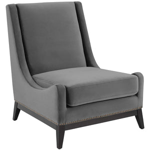 ModwayModway Confident Lounge Chair Upholstered Performance Velvet Set of 2 EEI-4487 EEI-4487-GRY- BetterPatio.com