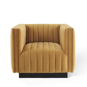 ModwayModway Conjure Channel Tufted Performance Velvet Accent Armchair EEI-3884 EEI-3884-COG- BetterPatio.com