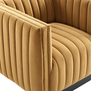 ModwayModway Conjure Channel Tufted Performance Velvet Accent Armchair EEI-3884 EEI-3884-COG- BetterPatio.com