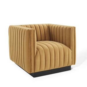 ModwayModway Conjure Channel Tufted Performance Velvet Accent Armchair EEI-3884 EEI-3884-COG- BetterPatio.com