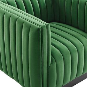 ModwayModway Conjure Channel Tufted Performance Velvet Accent Armchair EEI-3884 EEI-3884-EME- BetterPatio.com