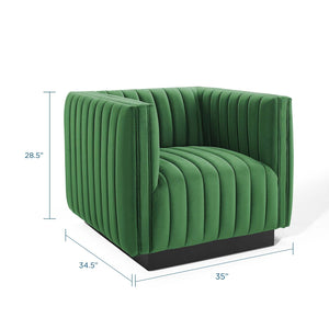 ModwayModway Conjure Channel Tufted Performance Velvet Accent Armchair EEI-3884 EEI-3884-EME- BetterPatio.com