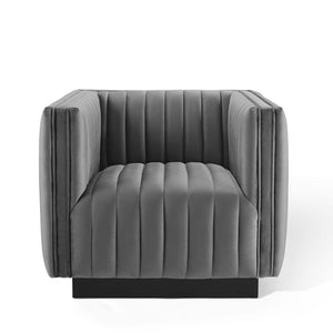 ModwayModway Conjure Channel Tufted Performance Velvet Accent Armchair EEI-3884 EEI-3884-GRY- BetterPatio.com