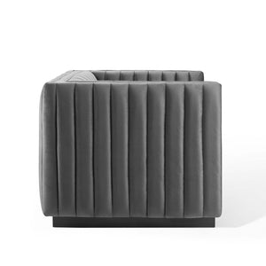 ModwayModway Conjure Channel Tufted Performance Velvet Accent Armchair EEI-3884 EEI-3884-GRY- BetterPatio.com