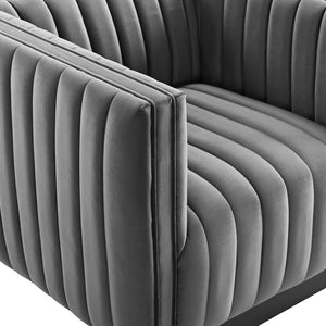 ModwayModway Conjure Channel Tufted Performance Velvet Accent Armchair EEI-3884 EEI-3884-GRY- BetterPatio.com