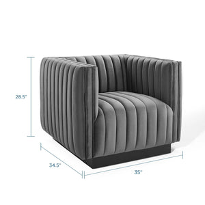 ModwayModway Conjure Channel Tufted Performance Velvet Accent Armchair EEI-3884 EEI-3884-GRY- BetterPatio.com