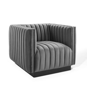 ModwayModway Conjure Channel Tufted Performance Velvet Accent Armchair EEI-3884 EEI-3884-GRY- BetterPatio.com