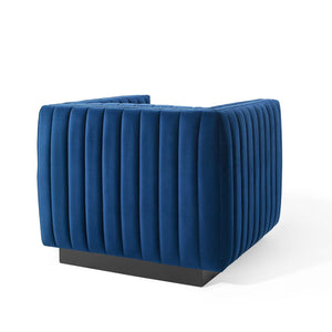 ModwayModway Conjure Channel Tufted Performance Velvet Accent Armchair EEI-3884 EEI-3884-NAV- BetterPatio.com