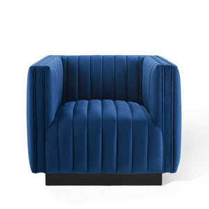 ModwayModway Conjure Channel Tufted Performance Velvet Accent Armchair EEI-3884 EEI-3884-NAV- BetterPatio.com