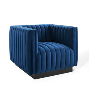 ModwayModway Conjure Channel Tufted Performance Velvet Accent Armchair EEI-3884 EEI-3884-NAV- BetterPatio.com