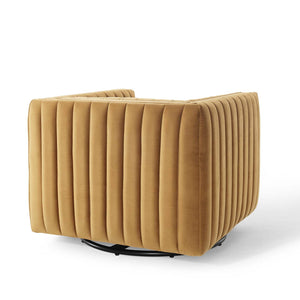 ModwayModway Conjure Channel Tufted Performance Velvet Swivel Armchair EEI-3883 EEI-3883-COG- BetterPatio.com