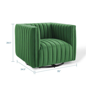 ModwayModway Conjure Channel Tufted Performance Velvet Swivel Armchair EEI-3883 EEI-3883-EME- BetterPatio.com