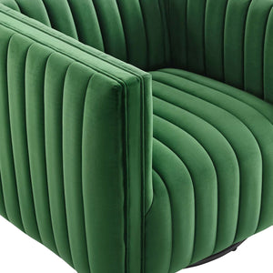 ModwayModway Conjure Channel Tufted Performance Velvet Swivel Armchair EEI-3883 EEI-3883-EME- BetterPatio.com