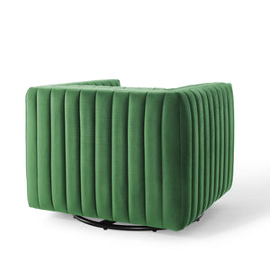 ModwayModway Conjure Channel Tufted Performance Velvet Swivel Armchair EEI-3883 EEI-3883-EME- BetterPatio.com