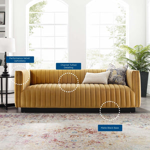 ModwayModway Conjure Channel Tufted Velvet Sofa EEI-3885 EEI-3885-COG- BetterPatio.com