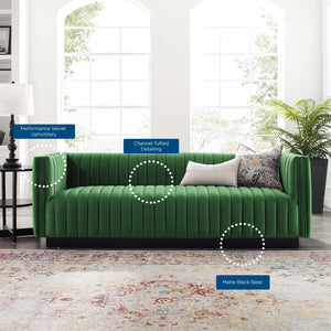 ModwayModway Conjure Channel Tufted Velvet Sofa EEI-3885 EEI-3885-EME- BetterPatio.com