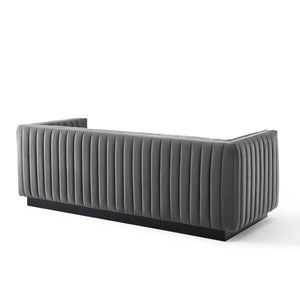 ModwayModway Conjure Channel Tufted Velvet Sofa EEI-3885 EEI-3885-GRY- BetterPatio.com