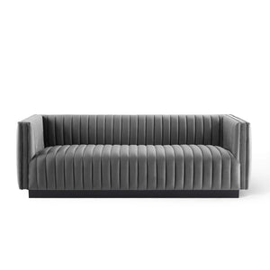 ModwayModway Conjure Channel Tufted Velvet Sofa EEI-3885 EEI-3885-GRY- BetterPatio.com