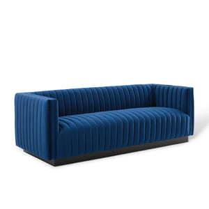 ModwayModway Conjure Channel Tufted Velvet Sofa EEI-3885 EEI-3885-NAV- BetterPatio.com