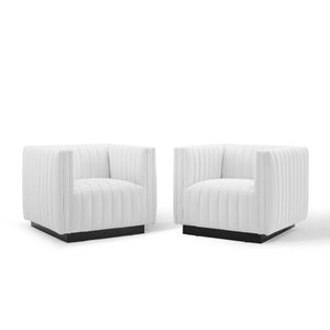 ModwayModway Conjure Tufted Armchair Upholstered Fabric Set of 2 EEI-5045 EEI-5045-WHI- BetterPatio.com