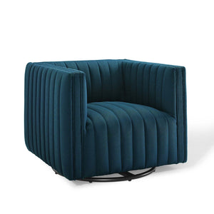 ModwayModway Conjure Tufted Swivel Upholstered Armchair EEI-3926 EEI-3926-AZU- BetterPatio.com