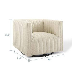 ModwayModway Conjure Tufted Swivel Upholstered Armchair EEI-3926 EEI-3926-BEI- BetterPatio.com