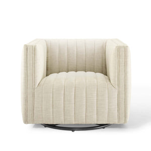 ModwayModway Conjure Tufted Swivel Upholstered Armchair EEI-3926 EEI-3926-BEI- BetterPatio.com