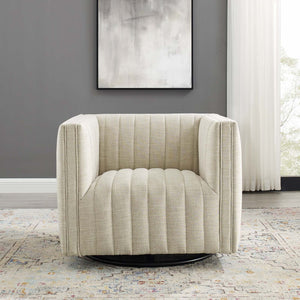 ModwayModway Conjure Tufted Swivel Upholstered Armchair EEI-3926 EEI-3926-BEI- BetterPatio.com